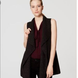 Loft ribbed sweater vest in charcoal grey